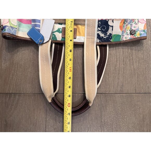 Coach Hampton Weekend Tote Bag Patchwork Handbag Purse Satchel Y2K - Picture 12 of 16